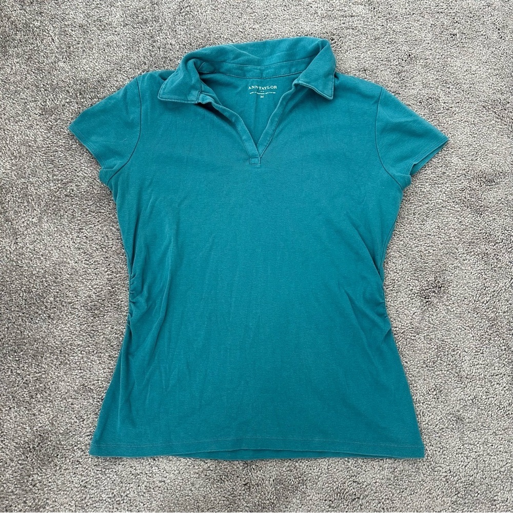 Ann Taylor Teal Polo Top